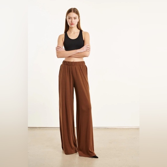 New SPRWMN Walnut WIDE LEG PANTS size Medium - Picture 8 of 10